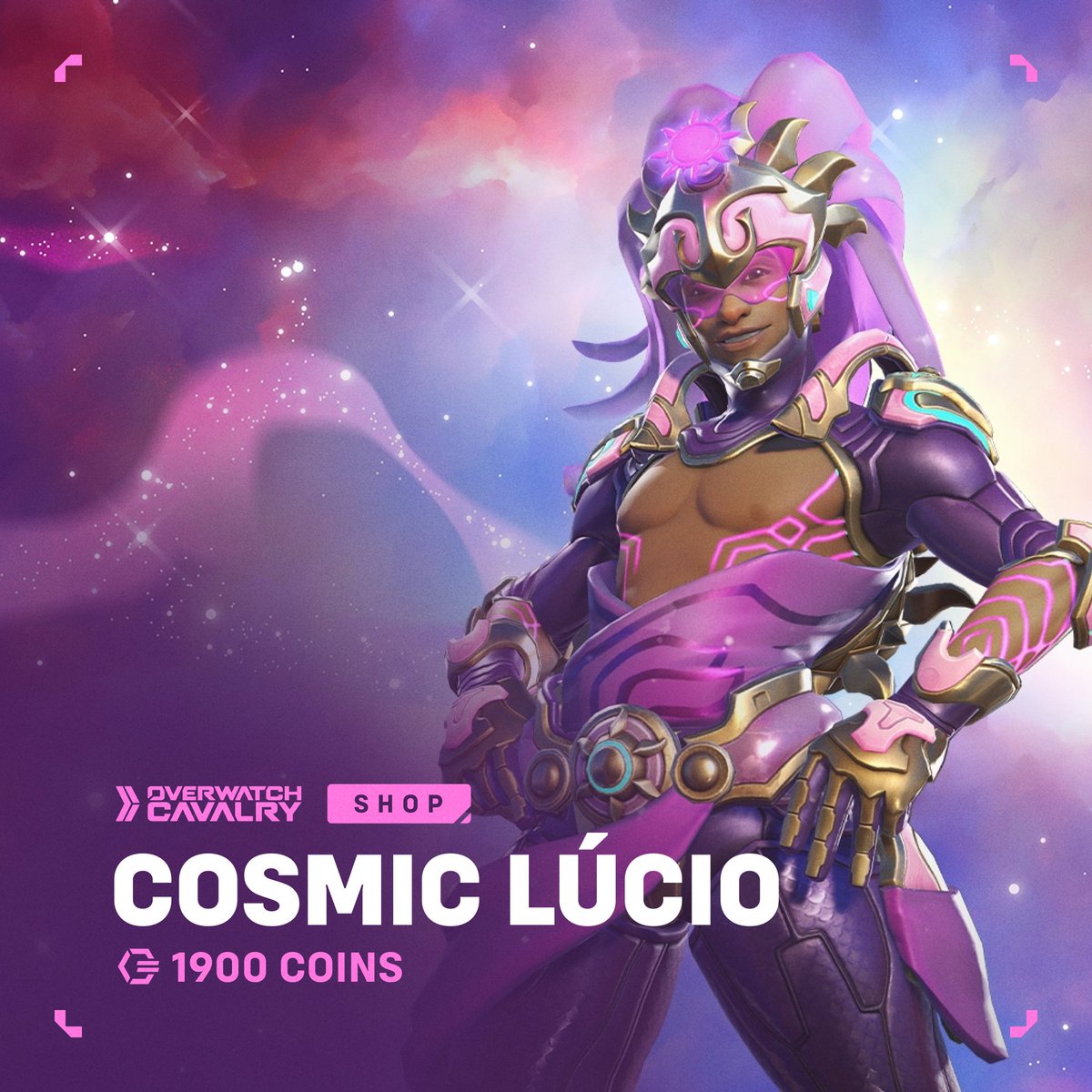 OWCavalry's tweet image. New #Overwatch2 Featured Shop Skin: Cosmic Lúcio 🌌
 
🛒 Available in-game now for 1900 Overwatch Coins.