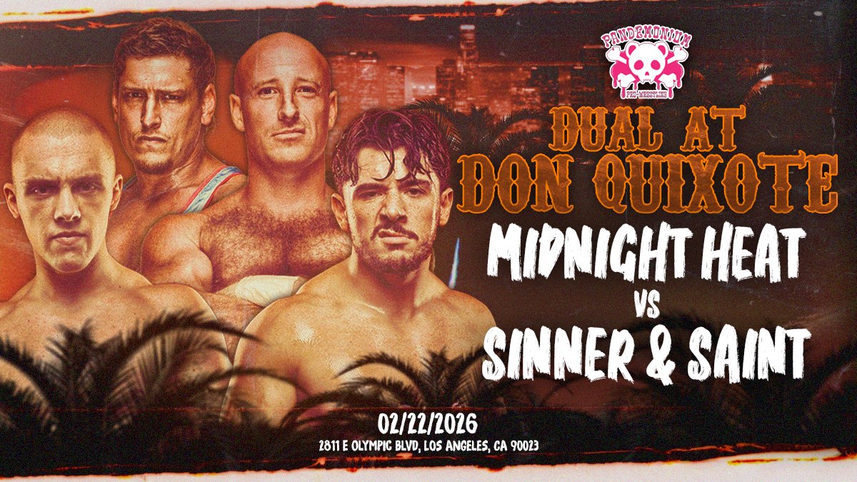 ProPandemonium's tweet photo. ‼️ICYMI‼️

We announced two FIRST TIME EVER match ups - all being Pandemonium debuts! 

Joseline Navarro vs Londyn Dior

Sinner &amp; Saint vs Midnight Heat

February 22nd in Los Angeles!

Tickets:
https://t.co/b91LL65elY https://t.co/1tYlCnpBYA