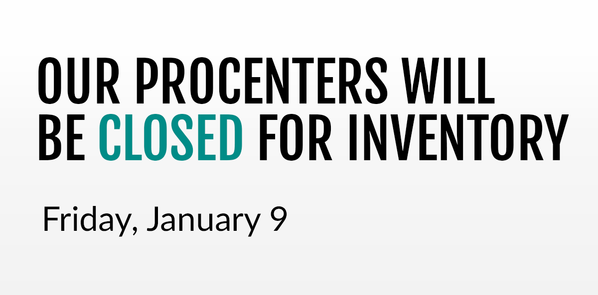 All Veseris ProCenter locations will be closed on Friday, January 9 for annual inventory.

🛒 Orders are still available 24/7 at Veseris.com