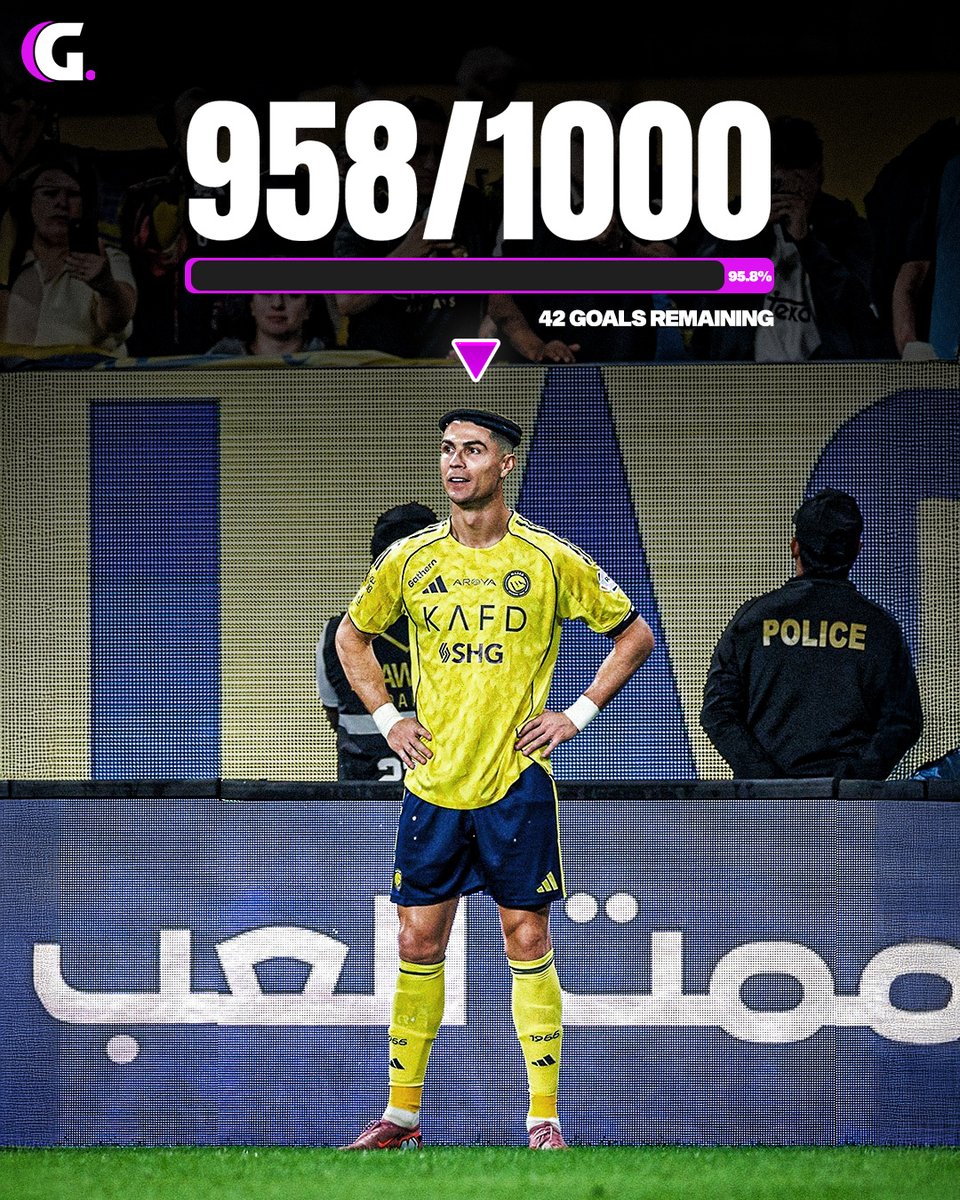 🚨🚨| Cristiano Ronaldo scores his 𝐅𝐈𝐑𝐒𝐓 goal of 2026, taking his career total to 958.