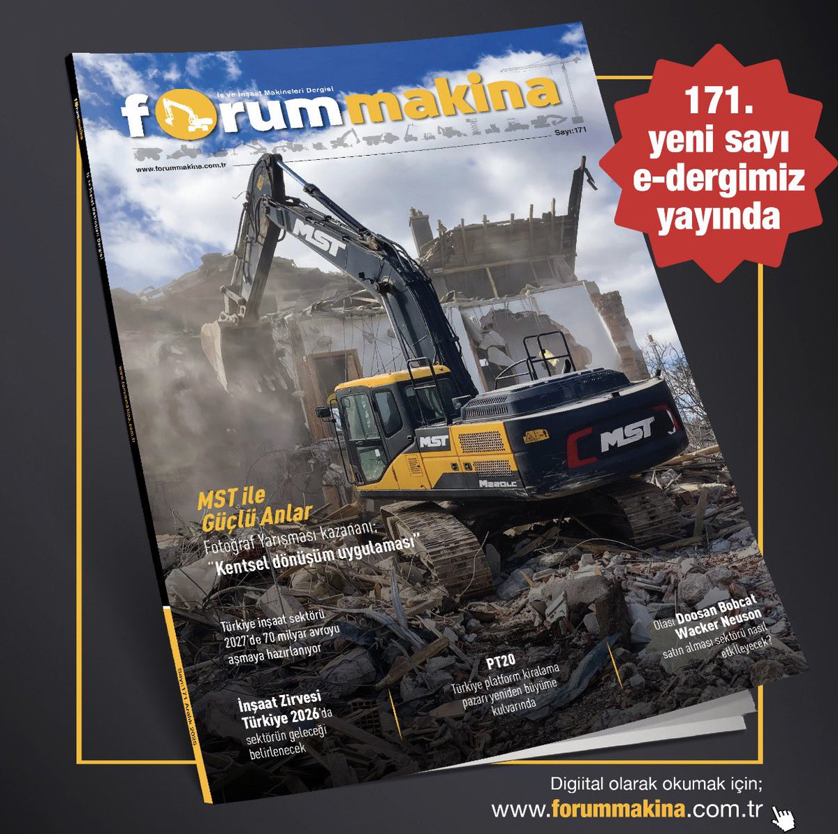 Forum Makina dergisi yeni sayısı dijital olarak da yayında!

İş ve inşaat makineleri sektöründeki en son haberleri, yeni makine ve teknolojileri aşağıdaki link üzerinden inceleyebilirsiniz.

forummakina.com.tr/gallery/magazi…  

#ismakinesi #constructionequipment #imder #isder #platformder