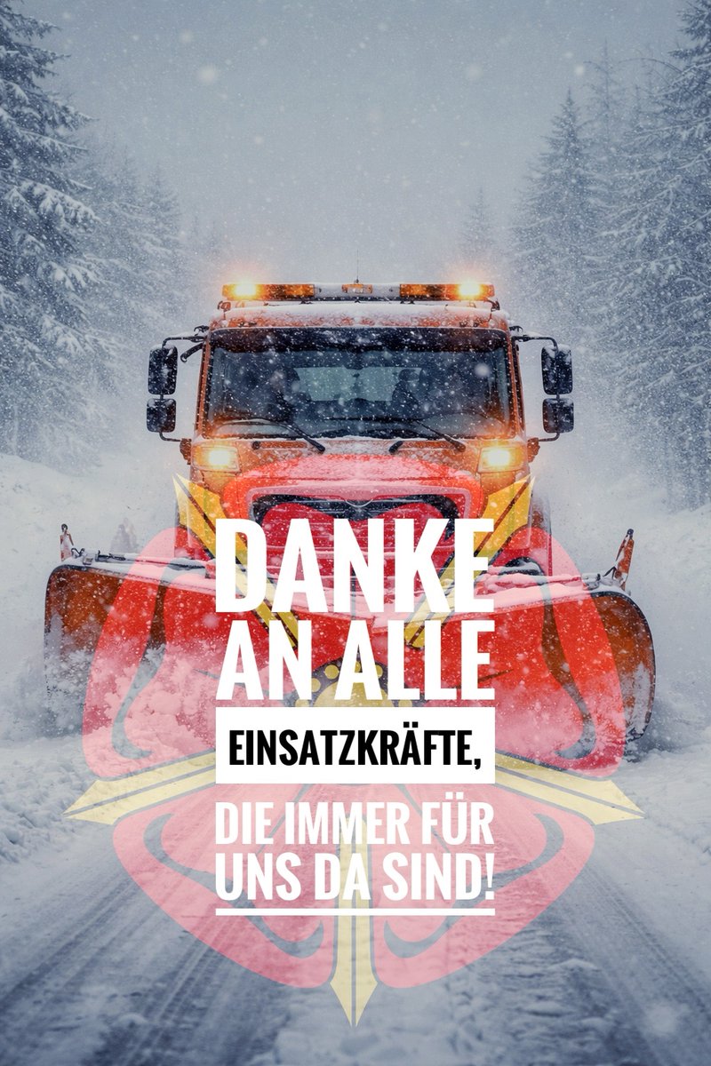 Danke an alle Einsatzkräfte, die immer für uns da sind! #elli #schnee #sturm #rettung #polizei #feuerwehr #räumdienst