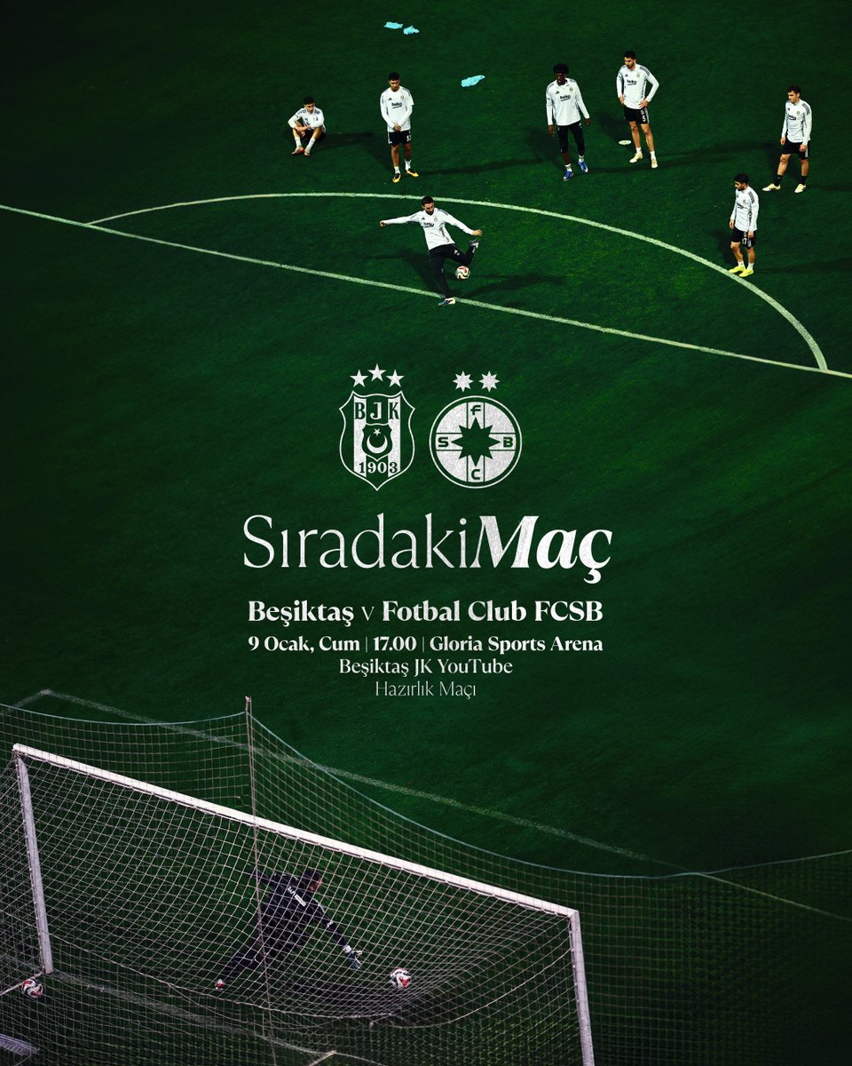 ℹ️ Futbol takımımız, Antalya kampında yarın saat 17.00'de Fotbal Club FCSB ile hazırlık maçında karşılaşacak. 

🔴 Karşılaşma Beşiktaş JK YouTube kanalından naklen yayınlanacak.