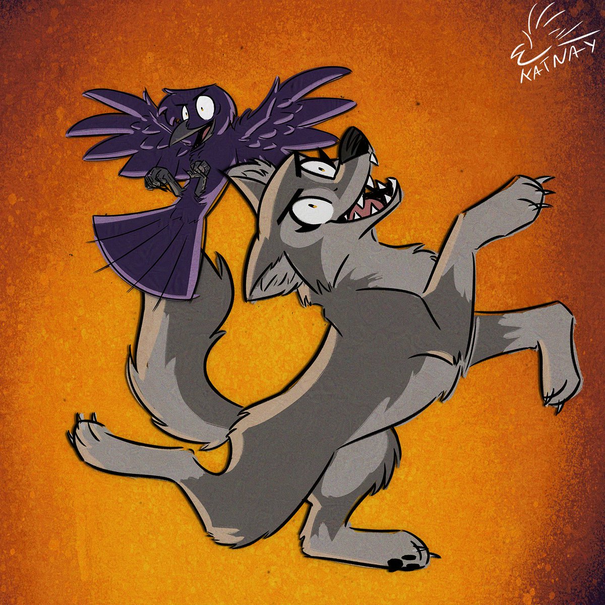 Katnay3's tweet image. Wolf and Bird