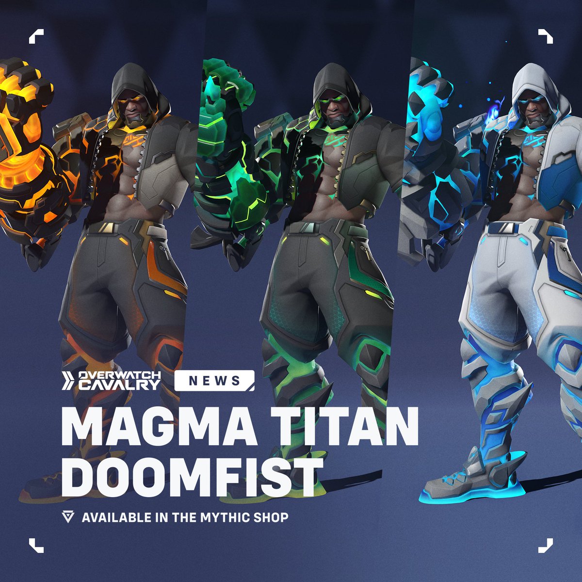 OWCavalry's tweet image. New #Overwatch2 Mythic Skin: Magma Titan Doomfist 🌋

🛒 Available in-game now for 50 Mythic Prisms.