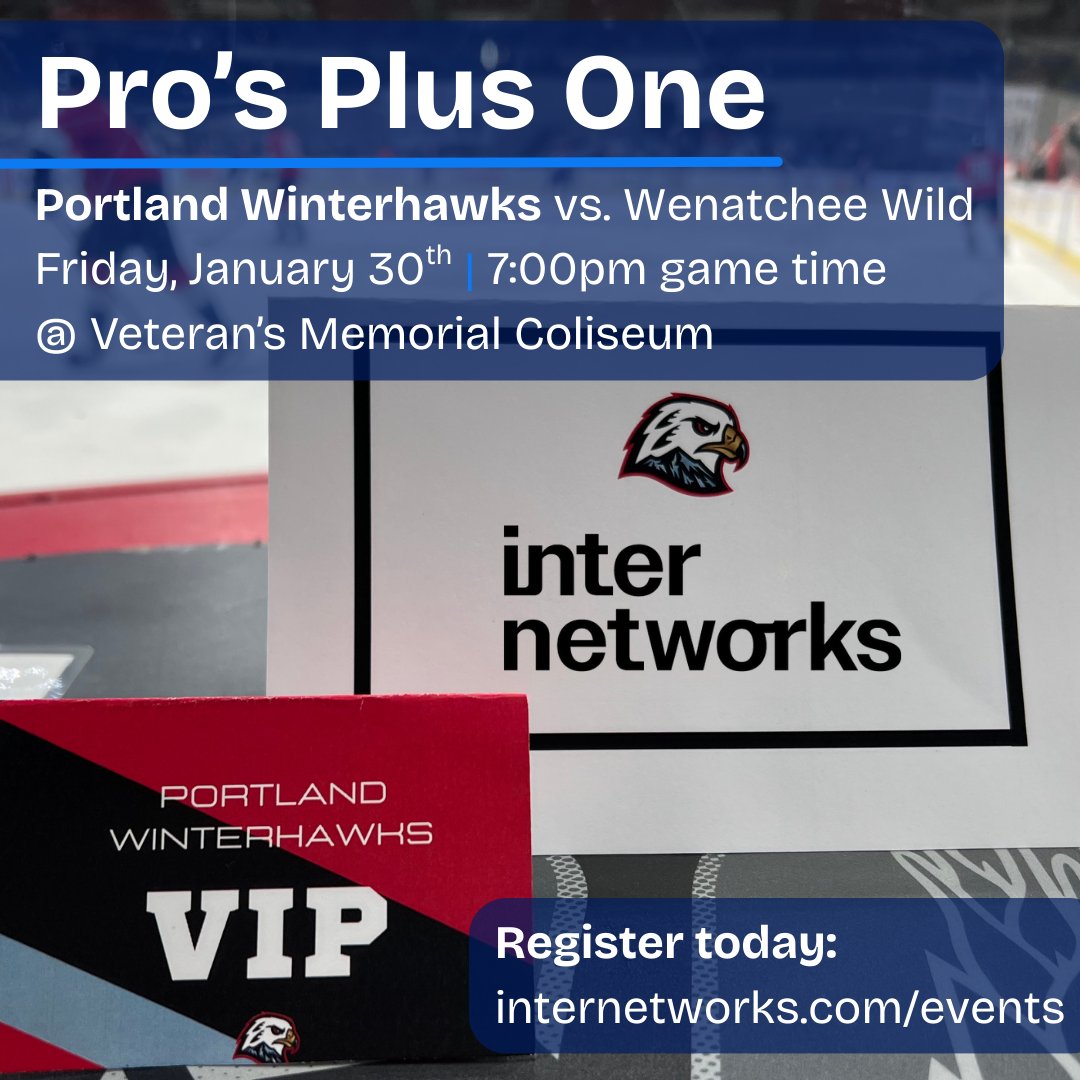 Skate into the new year with fresh connections. 🏒⛸️

Our Pro's Plus One series is back! Bring a professional "plus one" and join us on 1/30 for an evening of casual convos and hockey action. 

Space is limited, so grab a colleague and register today: na2.hubs.ly/H02Z5-l0