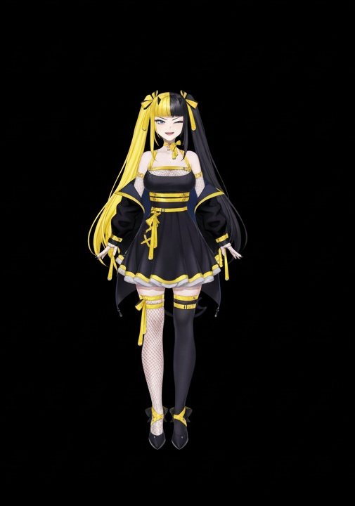 EvenLock2048's tweet photo. Stepping out of the shadows. 🖤💛 Yellow highlights, dark vibes. Rate this look 1-10! ⚡️

#VTuber #AnimeGirl #CharacterDesign #YellowAndBlack #EdgyAesthetics #OriginalCharacter" https://t.co/SUTvx9XCDg
