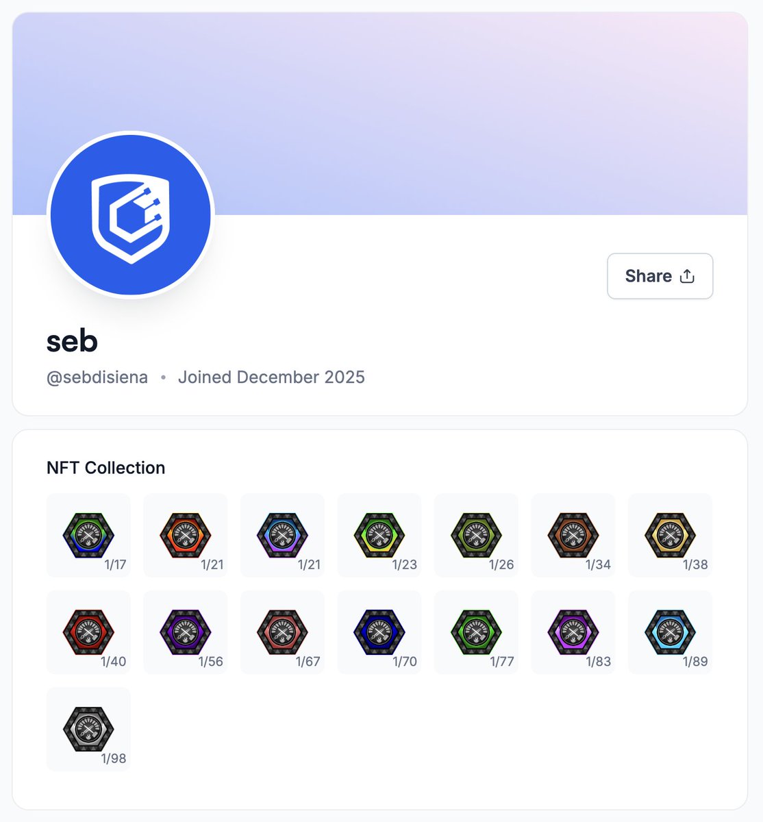 Your Updraft challenge NFTs now have a home 🏠

We heard you: you've been minting proof of your skills, but nowhere to show them off. 

That changes today.

Your on-chain achievements are now front and center on your Cyfrin profile 🧵