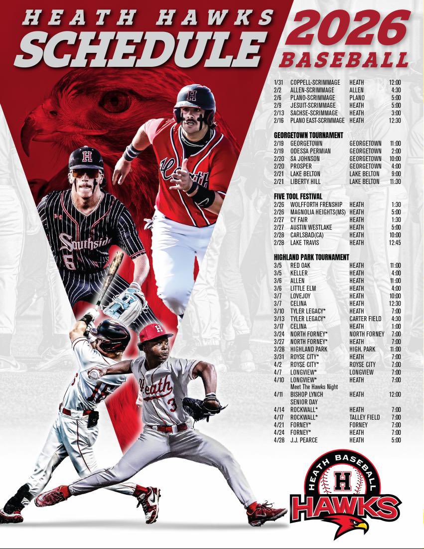 The 2026 schedule has been updated. Let’s get after it, Hawks!!