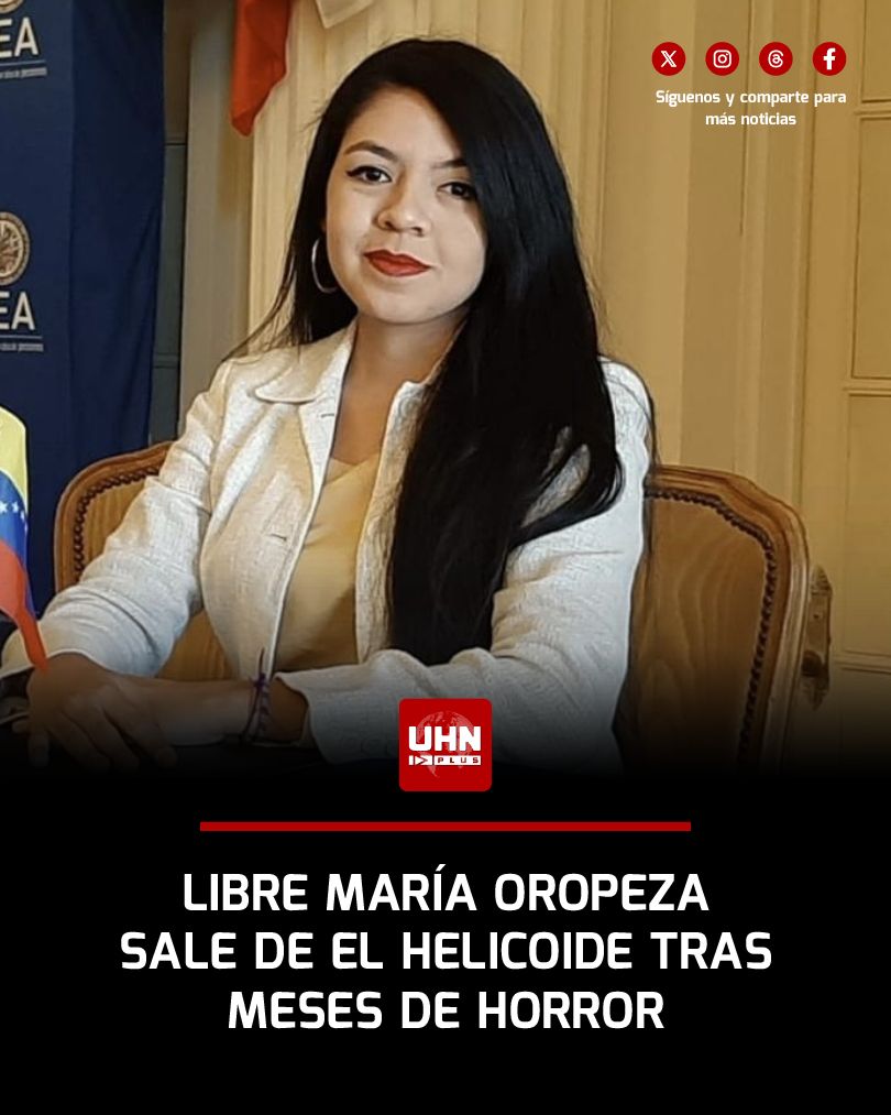 UHN_Plus's tweet image. 🇻🇪‼️ | URGENTE — María Oropeza fue liberada tras haber estado secuestrada en El Helicoide, uno de los centros de tortura del régimen.