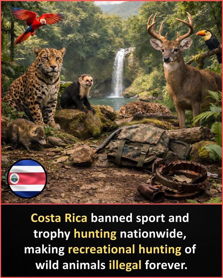 Costa Rica chose wildlife over weapons. 👏

Costa Rica made a historic decision by banning sport and trophy hunting nationwide, turning recreational hunting of wild animals into a permanent crime. This bold move wasn’t symbolic ~ it was legal, enforceable, and final.

By choosing