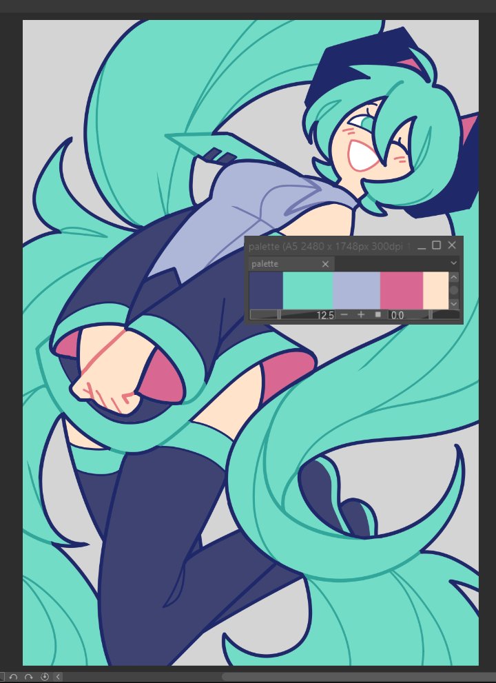 paranoid_ghosts's tweet image. miku wip!!