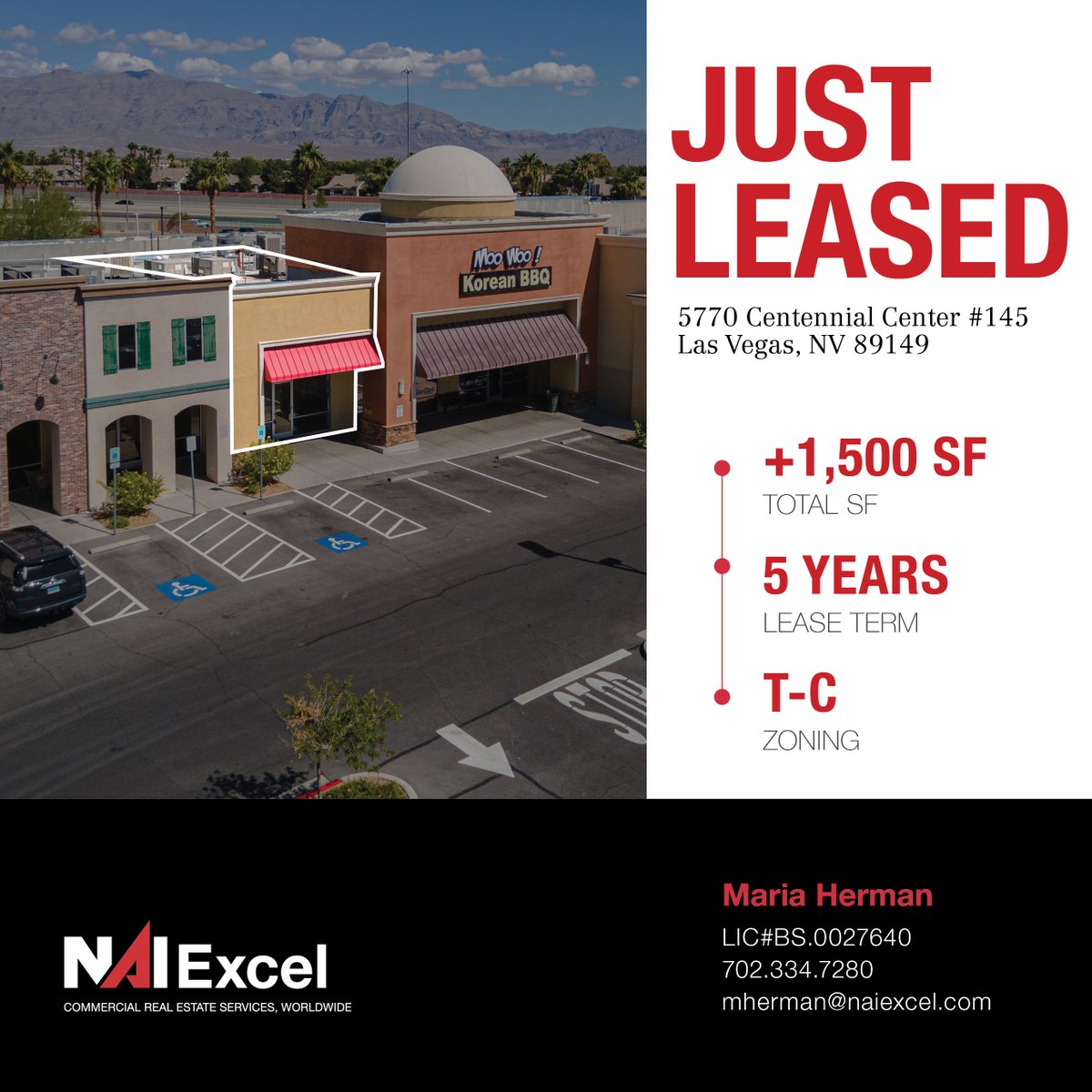 NAIExcelVegas's tweet image. #Justleased! Congratulations Maria Herman !

#cre #nevadacre #opportunity #nai #naiexcel #commercialrealestate #retail