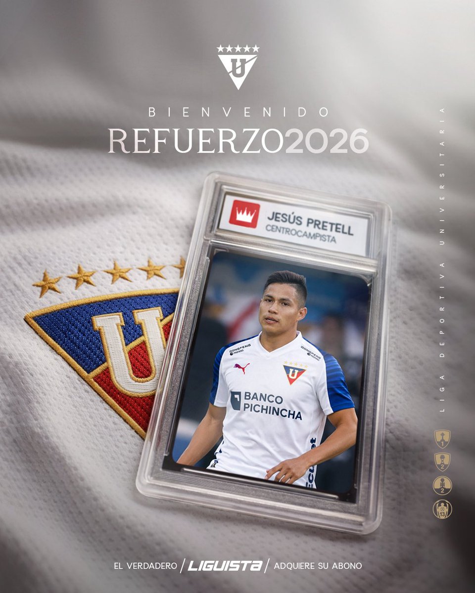 LDU_Oficial's tweet image. ¡Bienvenido al Rey de Copas, Jesús! 👑

Jesús Pretell llega al cuadro albo para dejar el alma por estos colores 🤍

¡Vamos LIGA! 💪