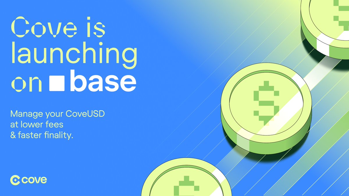 We’re thrilled to announce Cove has officially launched on <a href="/base/">Base</a>. 🚀

This is our first expansion beyond Ethereum mainnet.

Why Base? Lower fees, faster finality, and a thriving ERC-4626 ecosystem. Perfect environment for Cove’s one-click DeFi vaults.