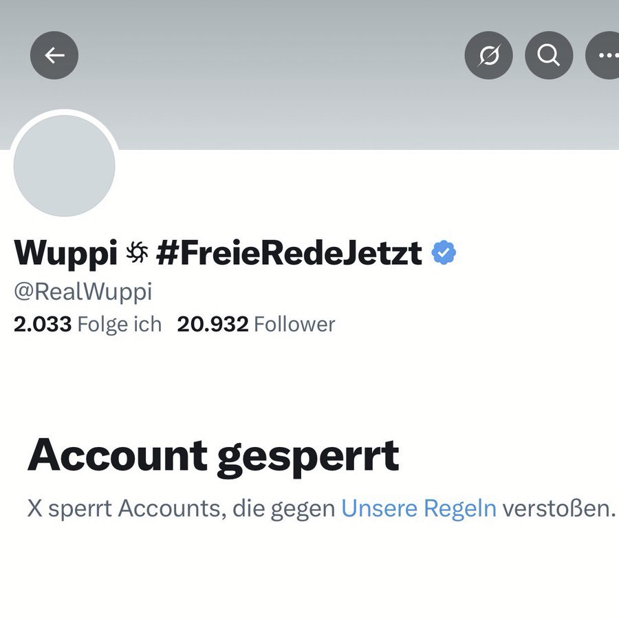 Über Monate hinweg hatte der User hinter dem Account <a href="/RealWuppi/">Wuppi ꥟ #FreieRedeJetzt</a> rechtswidrig andere Menschen beleidigt und persönliche Daten gedoxxt. X sah trotz mehrfacher Meldungen bisher kaum Anlass, Inhalte zu entfernen. Gerichte haben jedoch mehrfach die Rechtswidrigkeit von Beiträgen