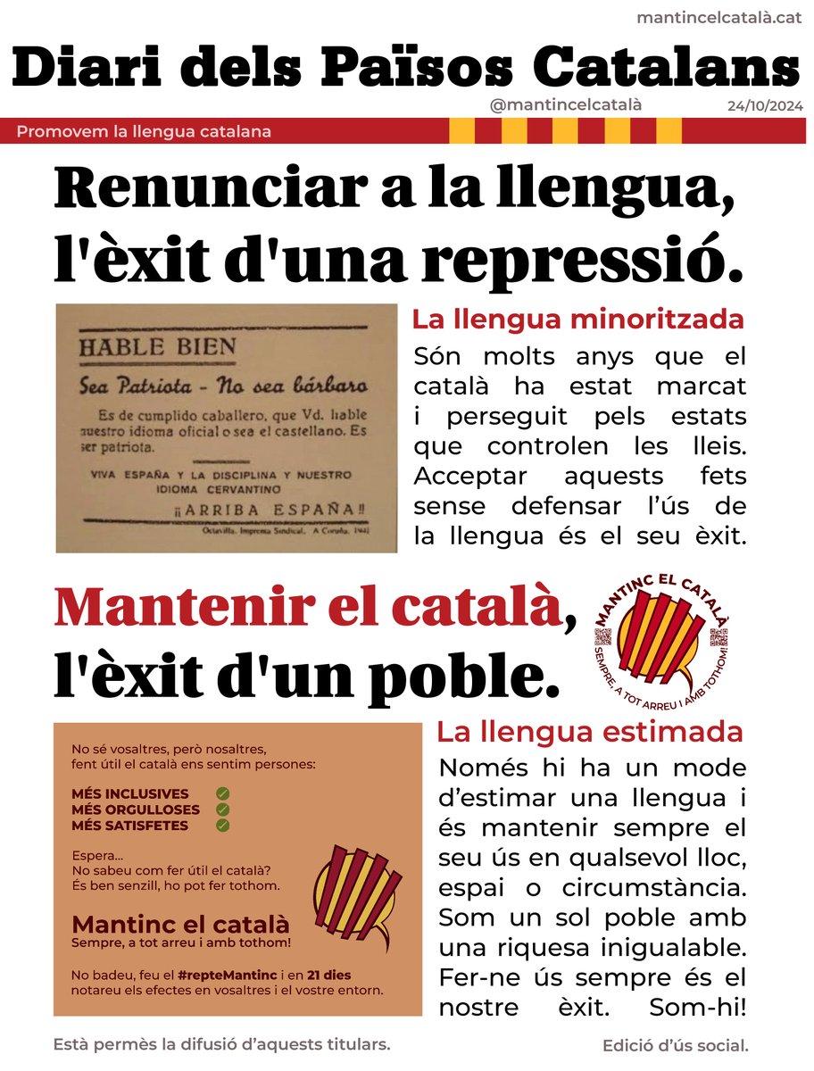Mantenir el català, l'èxit d'un poble.