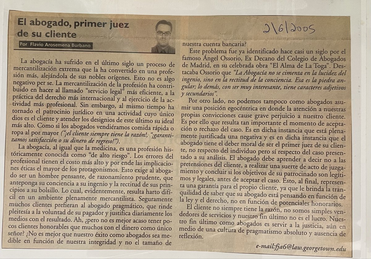 FlavioArosemena's tweet photo. Escribí este artículo hace más de 20 años en el diario “El Telégrafo” y recuerdo que muchos colegas no estuvieron de acuerdo. Tal vez la situación de inseguridad actual haga que muchos recapaciten. #Abogacía #Ecuador https://t.co/ZJgZnd2DoW