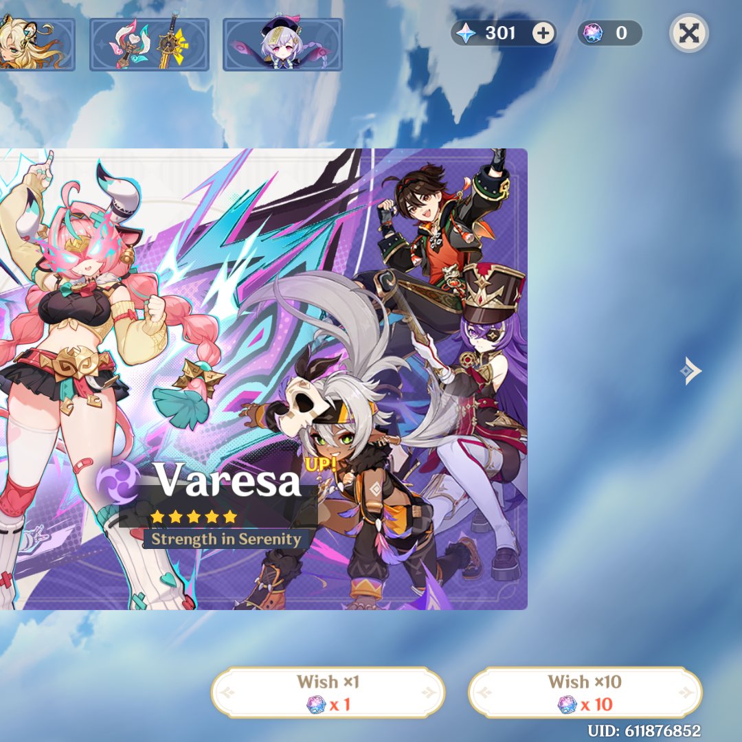 skirkreeyn's tweet image. i be excited over columbina and then remember that i have 300 primogems