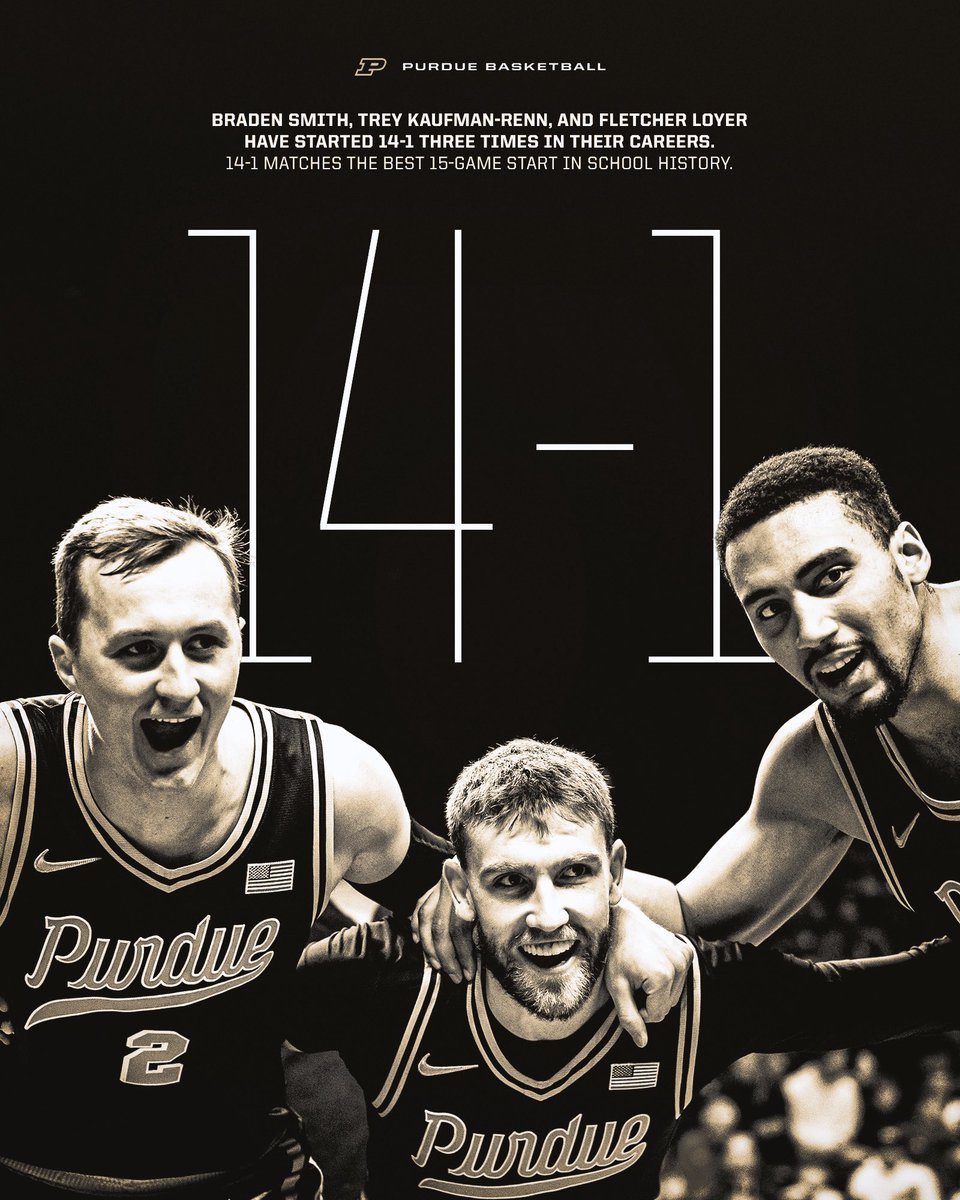 14-1 matches the best 15-game start in school history…

These guys have done that three times during their careers.