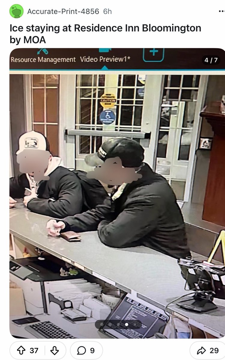 BillMelugin_'s tweet image. BREAKING: An independently owned Marriott hotel in Bloomington, MN confirms to @FoxNews they have ID'd &amp;amp; fired an employee who doxxed ICE agents by leaking their names, emails, and surveillance images of them as they checked in at the front desk. The images appeared in an…