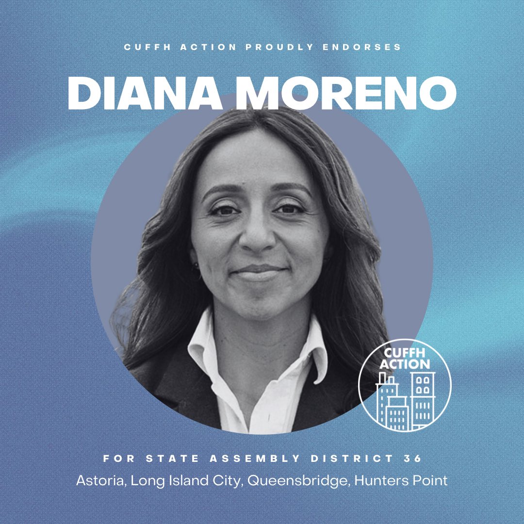 CuffhAction's tweet photo. CUFFH Action is proud to endorse @dianaforqueens for New York’s 36th Assembly District. We’ve seen firsthand Diana’s commitment to immigrant and working-class communities, and she has the backbone to stand up to Trump’s agenda and deliver real wins for Queens families in Albany. https://t.co/e95H4Dxi6f
