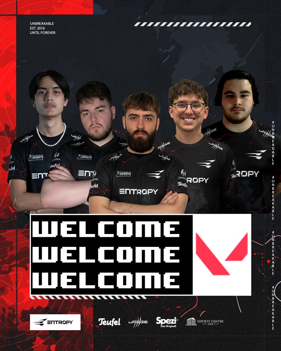 Neues Roster, hohe Erwartungen. 
Unsere Jungs haben sich zum Ziel gesetzt, die Zuschauer mit starker Leistung zu überraschen! 💪

Wir sind Ready für Split 1 des <a href="/projectvgg/">PROJECT V</a> 🔥
Entropy und Valorant macht einfach Spaß!  

🇬🇧 <a href="/JackalVLR/">Jackal/lakcaJ</a>
🇩🇪 <a href="/Spexleon/">Spexleon</a>
🇩🇪 <a href="/RimuuVal/">Rimuu</a>
🇩🇪 <a href="/geneticzz_/">GENETICZZ</a>
🇸🇪