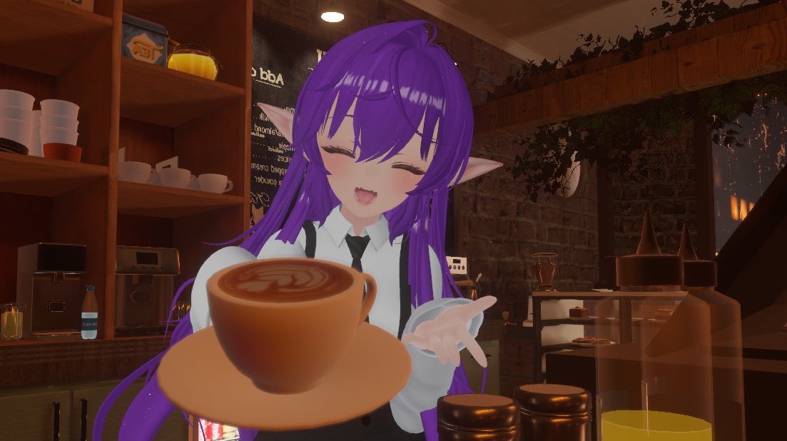 Oh hey!! I heard you order a fresh cup of coffee if I’m correct ☕ 
here you go buddy, fresh pot on the house  #vtuber