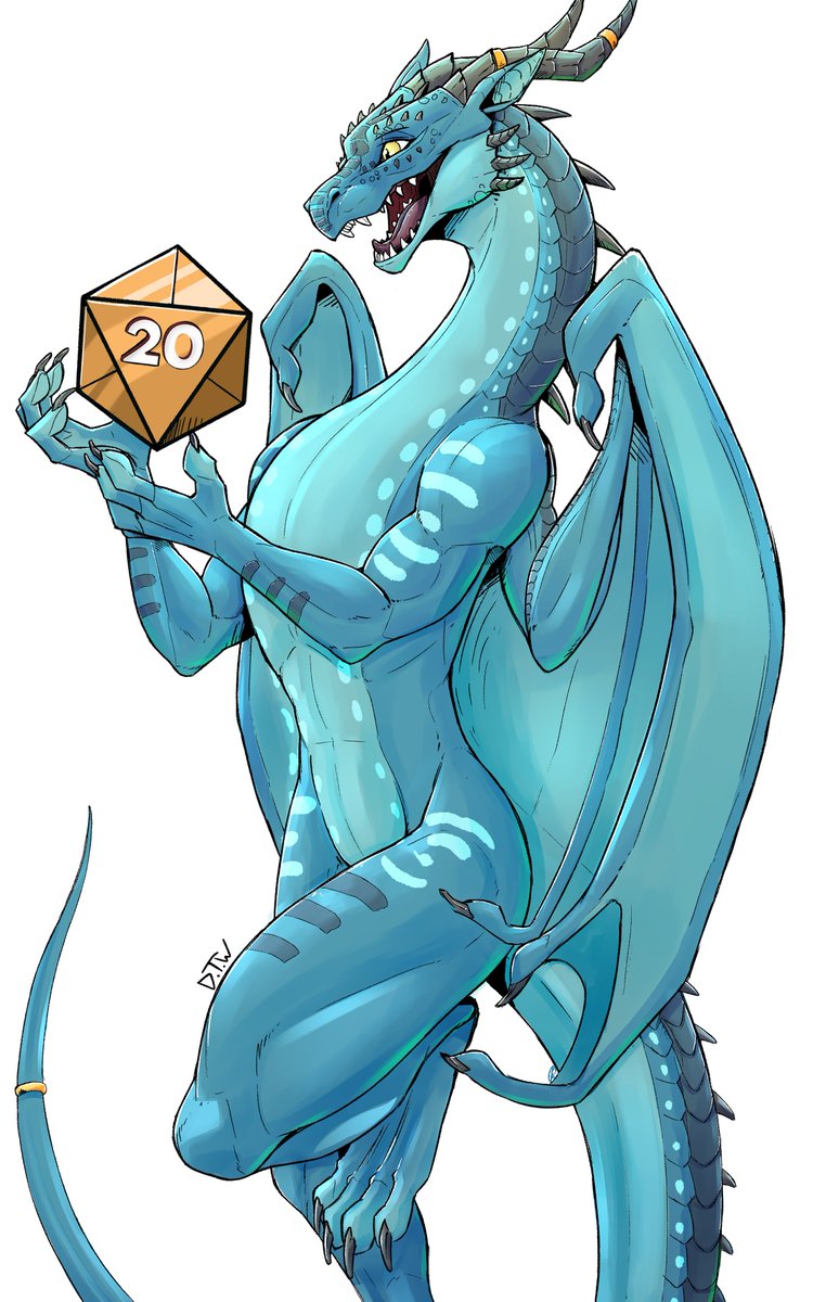 Just a happy dragon holding a D20. Com for Dani_yote.

He rlly liked that dice :o.