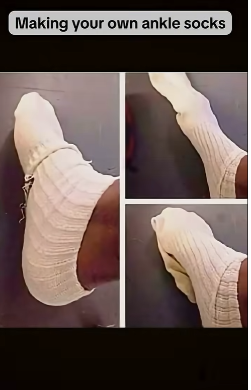 Ya'll ever make your own ankle socks in the 80's/90's? 

I saw this in a video and I was like "I never did that" 🤣