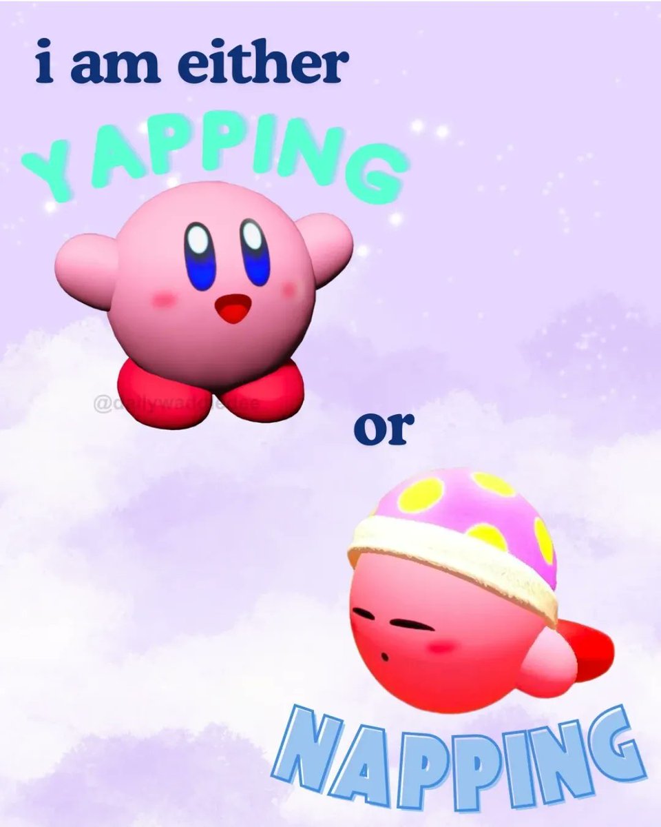Kirbyglow's tweet image. It's either yapping or napping🤣😴