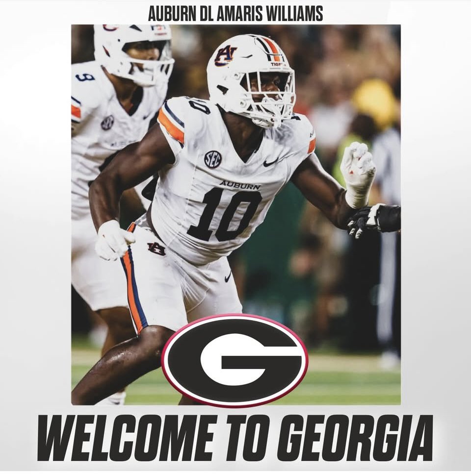 Mad_Dawg19's tweet image. Auburn DL Amaris Williams has announced he will transfer to Georgia. #GoDawgs