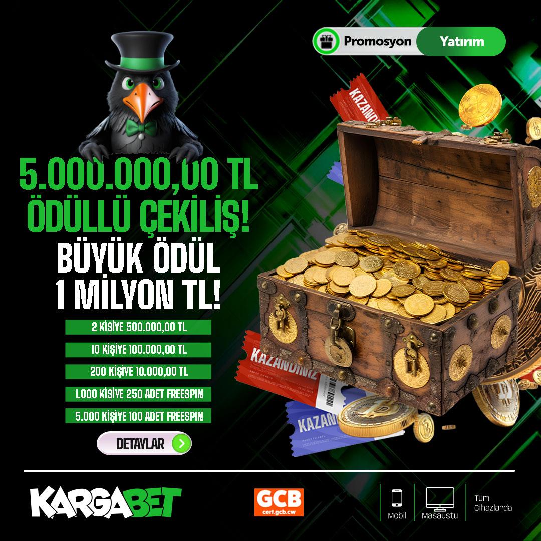 💰 DAĞITIYORUZ !
🍀 TAM 5 MİLYON TL

✨YATIRIMINI TAMAMLA, ÇEKİLİŞ BİLETİNİ AL; BÜYÜK FIRSATI KAÇIRMA

🎆 BÜYÜK ÇEKİLİŞTE YERİNİ AL. BÜYÜK KAZANÇLARIN ADRESİ KARGABET'TE

ℹDetaylar Bonuslar Sayfamızda!

#KargaBet #kargabet