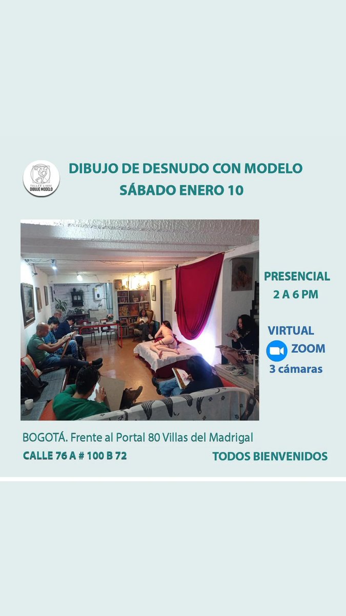 INICIAMOS ESTE SÁBADO 10.  Bienvenidos a dibujar 4 horas con modelo y disfrutar del café y los pasabocas. Estaremos como siempre presencial y virtualmente ✏️☕🖌️. Los esperamos 👌