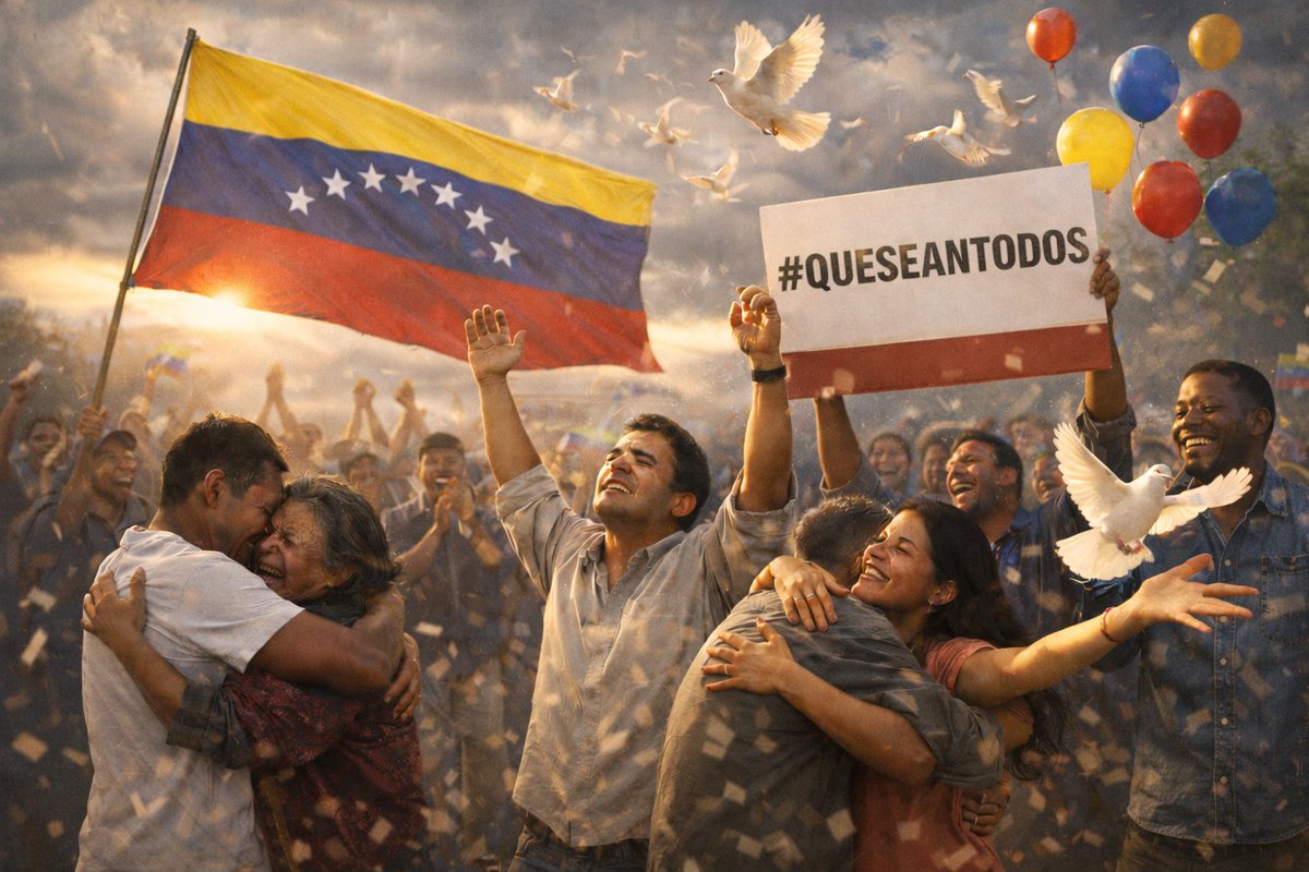 elhabito's tweet photo. 🇻🇪 Que se abran todas las rejas. Que no falte nadie en la foto de la vida. Que Venezuela respire, por fin, con el pecho entero. #queseantodos https://t.co/7j83hh4F1j