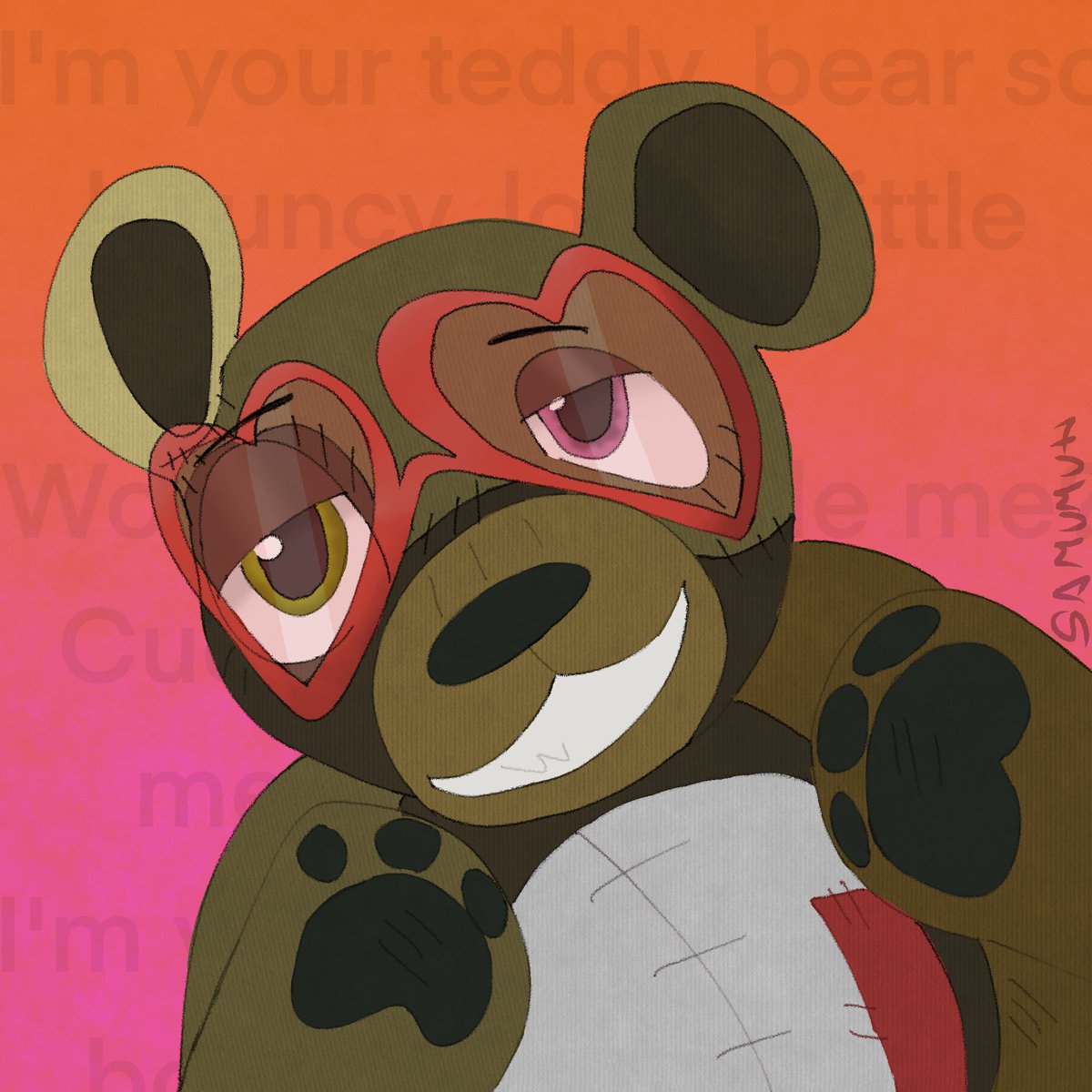 Samumuh_'s tweet image. Psycho teddy &amp;gt;:3 
Btw I’ll announce the winners soon!!
#furry #furryart