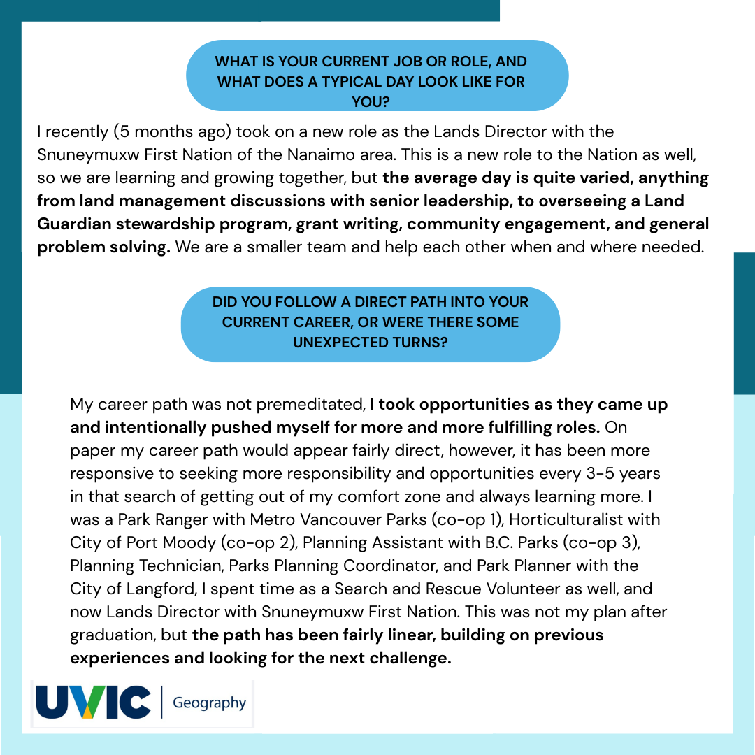 UVicGeog's tweet image. As a Geography alumni, Wolfgang’s commitment to his career growth is evident both on and off the ice🏒
“Ask questions, understand more, keep doors open and don’t commit yourself to an absolute perspective.”
You can chat with him via- wolfgangs@snuneymuxw.ca
#UVic #UniLife