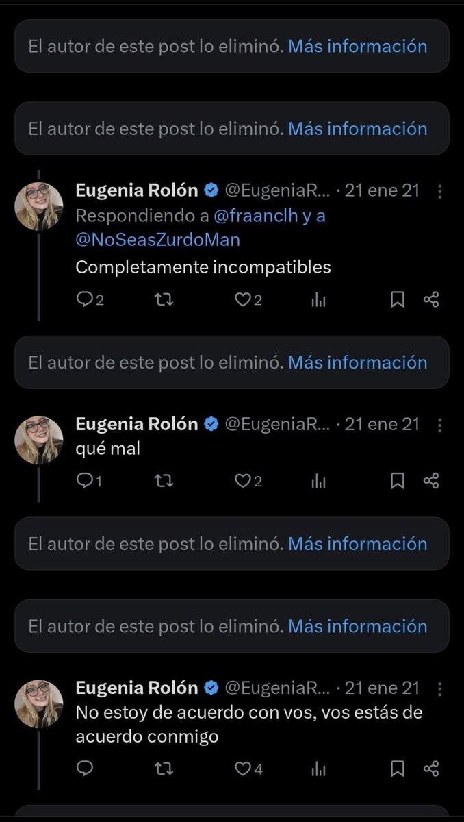 ATENCION

Eugenia Rolón se despertó y, con resaca, está borrando sus tuits viejos

☠️☠️☠️☠️