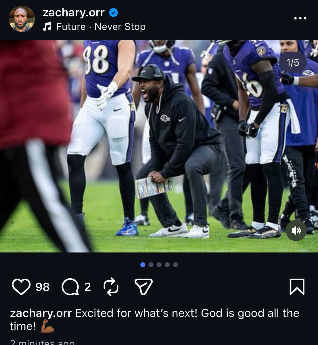 Iceman117_'s tweet image. Zach Orr announces on IG that he is no longer the Ravens Defensive Coordinator 

#RavensFlock
