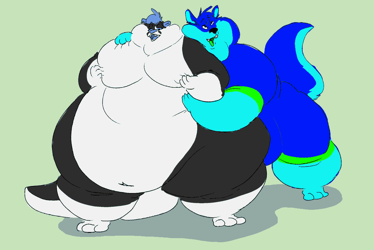 (Mild CW: Fatfur) Art I've done last night for <a href="/Ractertheawtt/">RactertheawtAD</a> featuring blueberry_wolf_1