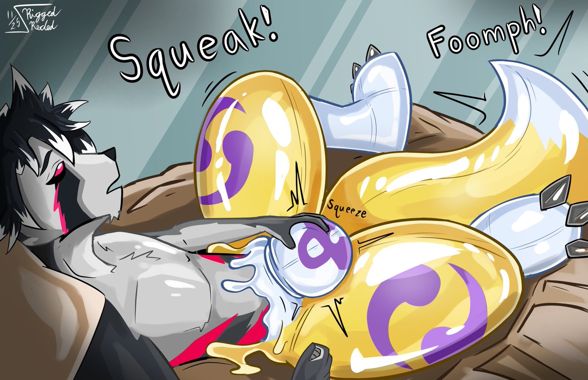 Just one squeeze couldn’t hurt... could it?~ 

Gift for Gram Panda

#Renamon #rubber