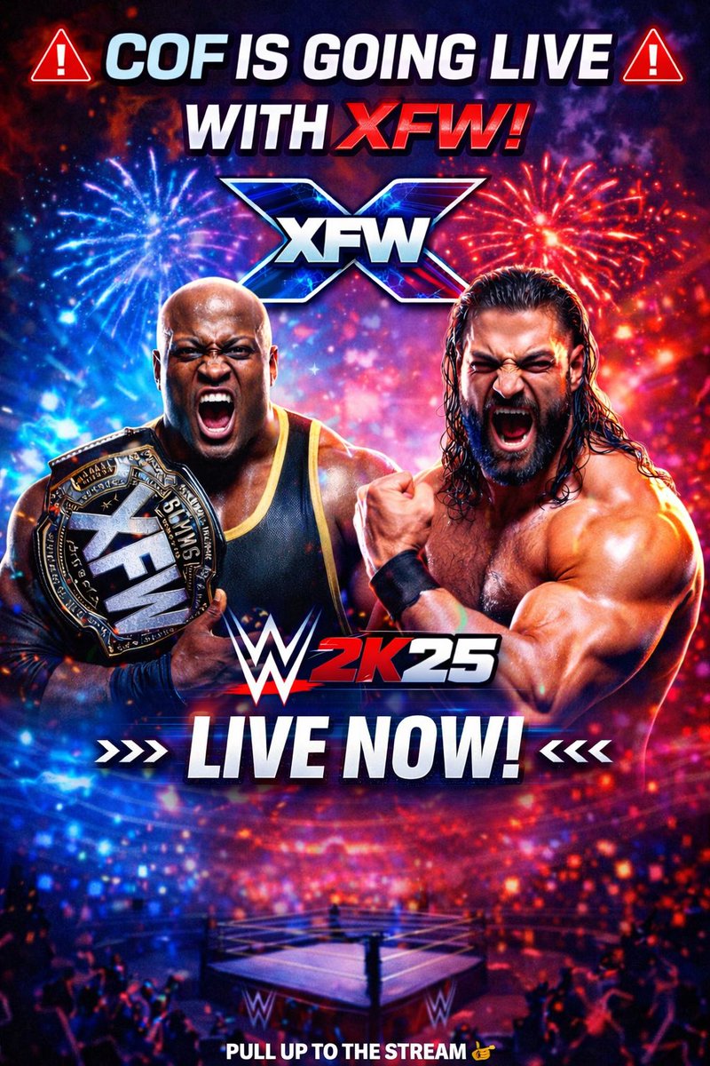 ChannelOfFly's tweet image. 🚨 COF IS GOING LIVE WITH XFW! 🚨
🤼‍♂️ WWE 2K25 — LIVE NOW

Big matches. Championship vibes.
Crowd going crazy and COF in full control.

Pull up and witness the madness 🏆🔥

#Twitch
#Wwe2k25
#Viral
#Explorepage
#ThinkFlyStayHigh
#WWERaw 

twitch.tv/sjapollo
