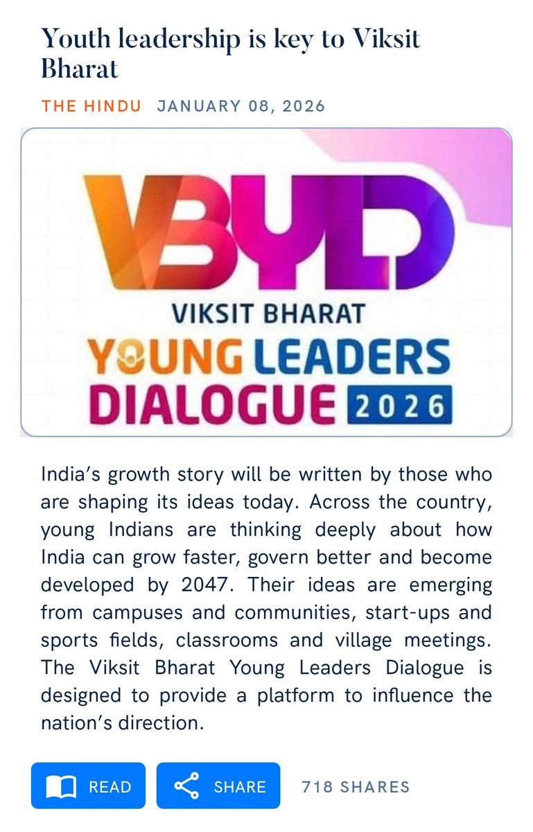 Youth leadership is key to Viksit Bharat
thehindu.com/opinion/op-ed/…

via NaMo App