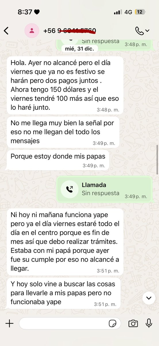 Quiero dar a conocer que UBERLINDA EXELIS CÁCERES CALISAYA (Alias Sofi) sigue sin pagar. Ahora ha bloqueado llamadas. Tengan cuidado con ella, es una completa MENTIROSA y ESTAFADORA. Su nick en X es <a href="/caceres_s_u/">Cáceres</a>