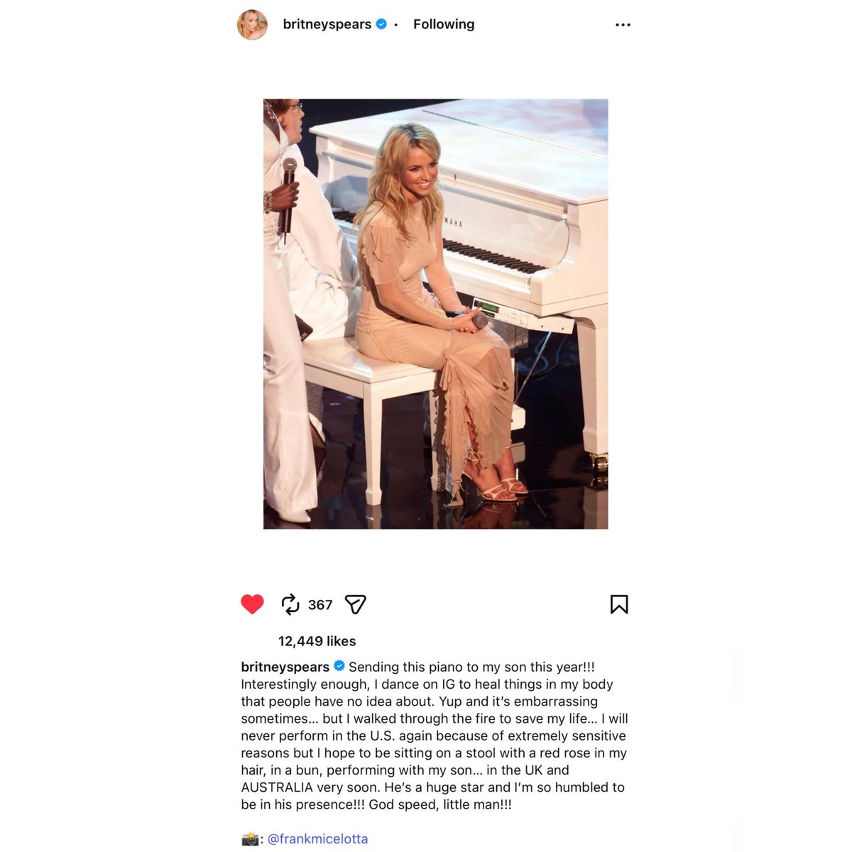 BSpears_BR's tweet image. Britney Spears afirma que nunca mais se apresentará... nos Estados Unidos.

“Espero me apresentar no Reino Unido e na Austrália muito em breve!!!”

É a primeira vez desde o fim da tutela abusiva que Britney fala sobre o desejo de voltar aos palcos. 😭