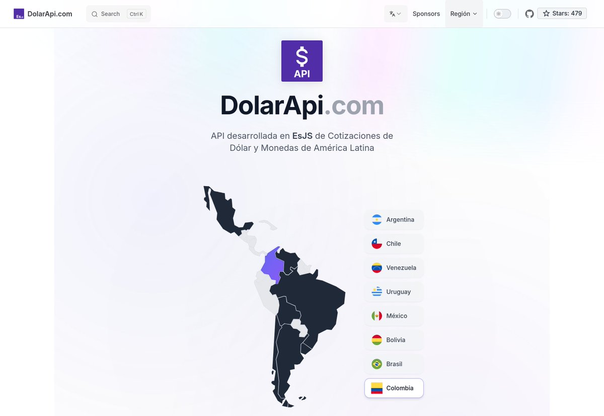 Ahora <a href="/dolarapi/">DolarApi.com</a> también soporta Colombia 🇨🇴