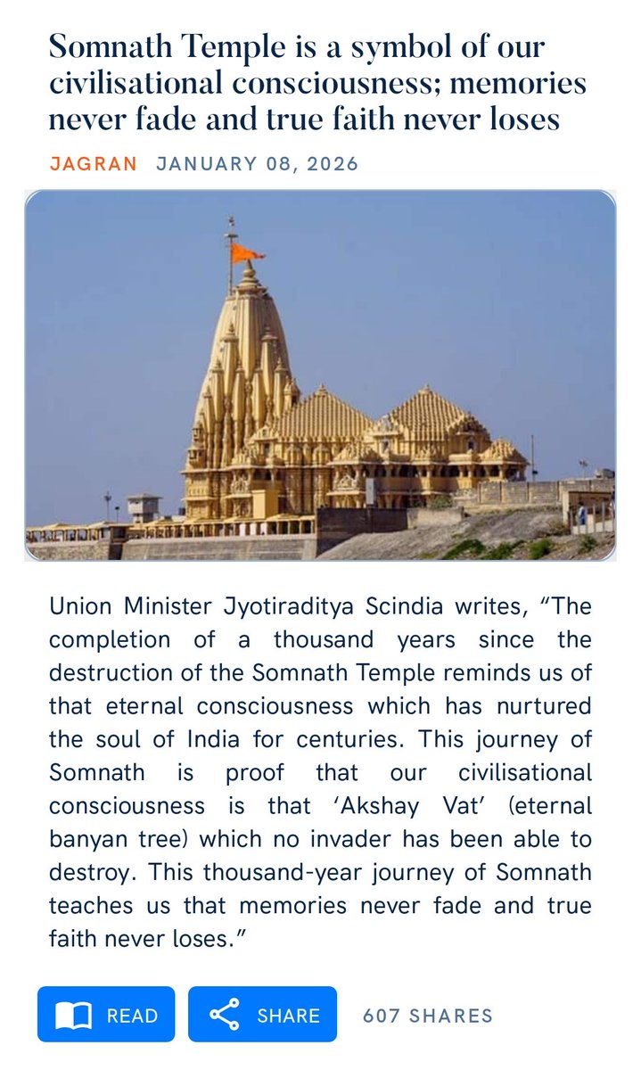 Somnath Temple is a symbol of our civilisational consciousness; memories never fade and true faith never loses
jagran.com/editorial/apni…

via NaMo App
