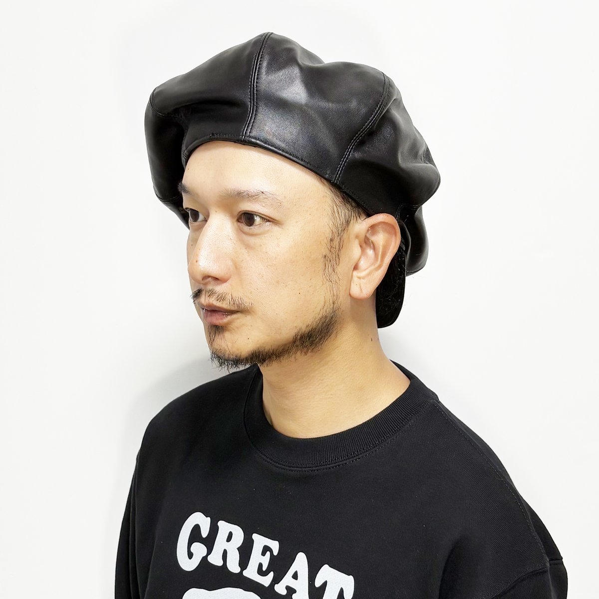 Original John ビッグシルエット キャスケット Original John LEATHER FLAT TOP CAS 大きなシルエットのビッグ