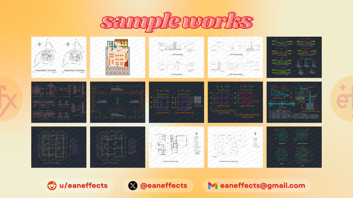 eaneffects's tweet image. hellaur! i offer civil engineering, cad drafting, and creative design services for as low as php 200!

portfolio: eaneffects.carrd.co

✴️ lf client commissioner engineering autocad sketchup floor plan drafting plates pubmat infographics poster ppt logo graphic design edit