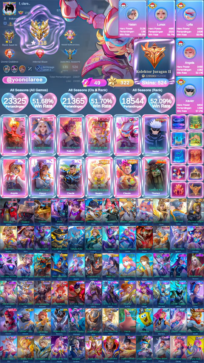 yunnkler's tweet image. ꩜ WTS AKUN BUCIN ꩜
.ᐟ Bonus squad lv 10 (tinggal rename)
.ᐟ Bonus affinitas lv 10
.ᐟ Akun mid roamtb, spek ada di foto
.ᐟ wa.me/6287819815080

#zonauang️ #zonajajan #akunmlbb #mlbb